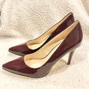Nine West Burgundy patent leather heels Size 9